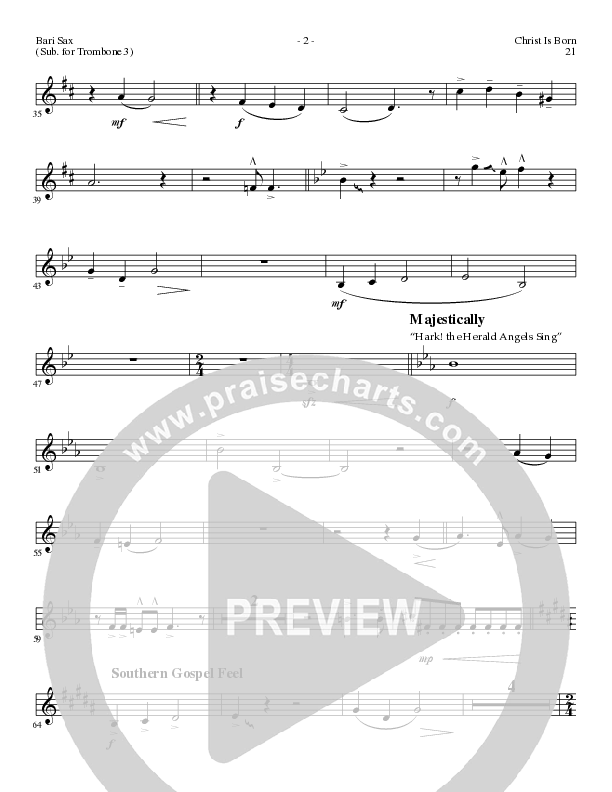 Christ Is Born with Angels From The Realms, O Come All Ye Faithful, Hark The Herald Angels Sing (Choral Anthem SATB) Bari Sax (Lillenas Choral / Arr. Mike Speck / Arr. Cliff Duren / Orch. Chris McDonald)