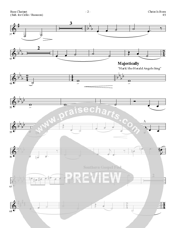 Christ Is Born with Angels From The Realms, O Come All Ye Faithful, Hark The Herald Angels Sing (Choral Anthem SATB) Bass Clarinet (Lillenas Choral / Arr. Mike Speck / Arr. Cliff Duren / Orch. Chris McDonald)