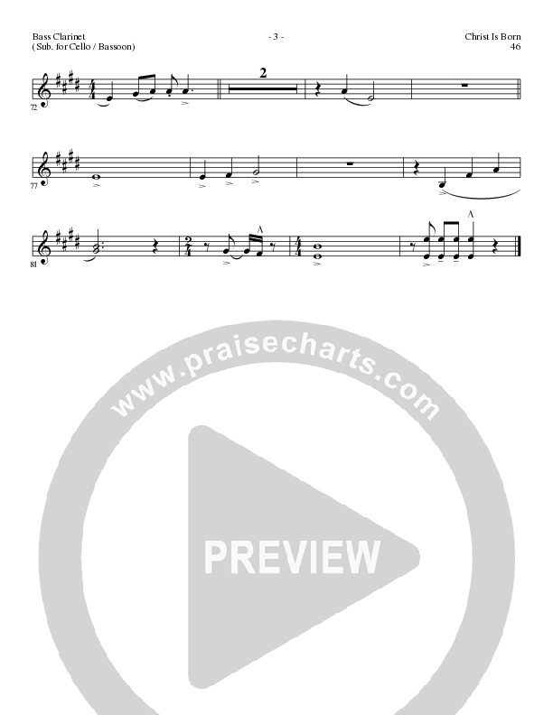 Christ Is Born with Angels From The Realms, O Come All Ye Faithful, Hark The Herald Angels Sing (Choral Anthem SATB) Bass Clarinet (Lillenas Choral / Arr. Mike Speck / Arr. Cliff Duren / Orch. Chris McDonald)