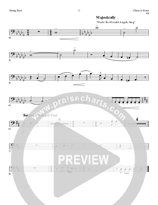 Christ Is Born with Angels From The Realms, O Come All Ye Faithful, Hark The Herald Angels Sing (Choral Anthem SATB) Double Bass (Lillenas Choral / Arr. Mike Speck / Arr. Cliff Duren / Orch. Chris McDonald)