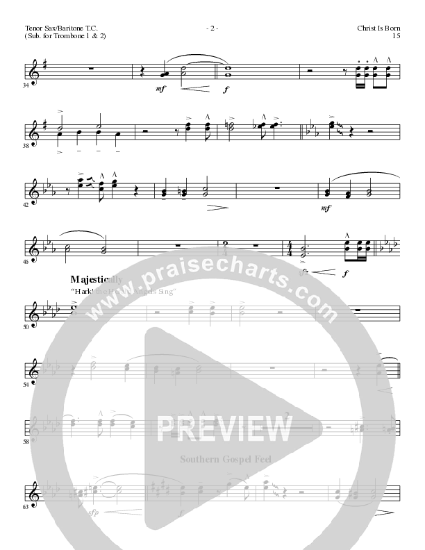 Christ Is Born with Angels From The Realms, O Come All Ye Faithful, Hark The Herald Angels Sing (Choral Anthem SATB) Tenor Sax/Baritone T.C. (Lillenas Choral / Arr. Mike Speck / Arr. Cliff Duren / Orch. Chris McDonald)