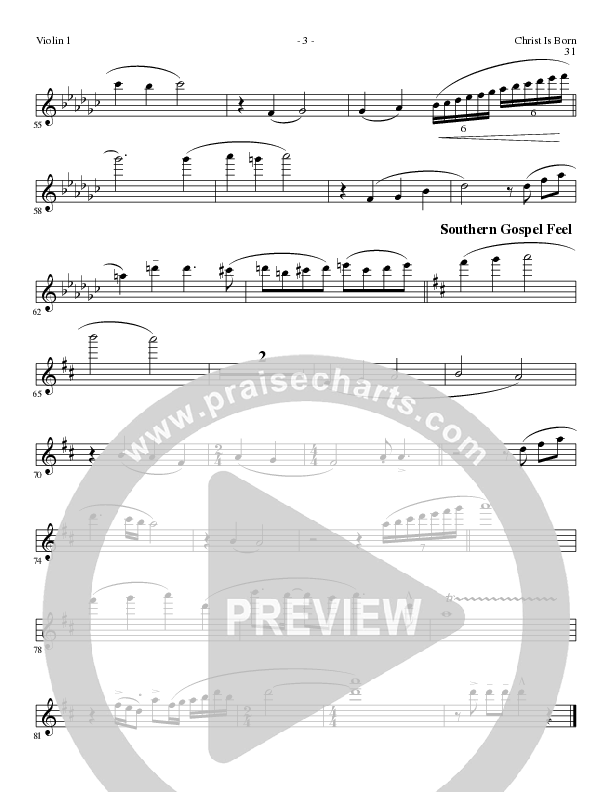 Christ Is Born with Angels From The Realms, O Come All Ye Faithful, Hark The Herald Angels Sing (Choral Anthem SATB) Violin 1 (Lillenas Choral / Arr. Mike Speck / Arr. Cliff Duren / Orch. Chris McDonald)
