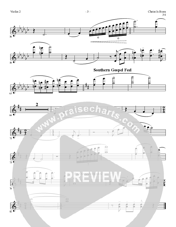Christ Is Born with Angels From The Realms, O Come All Ye Faithful, Hark The Herald Angels Sing (Choral Anthem SATB) Violin 2 (Lillenas Choral / Arr. Mike Speck / Arr. Cliff Duren / Orch. Chris McDonald)