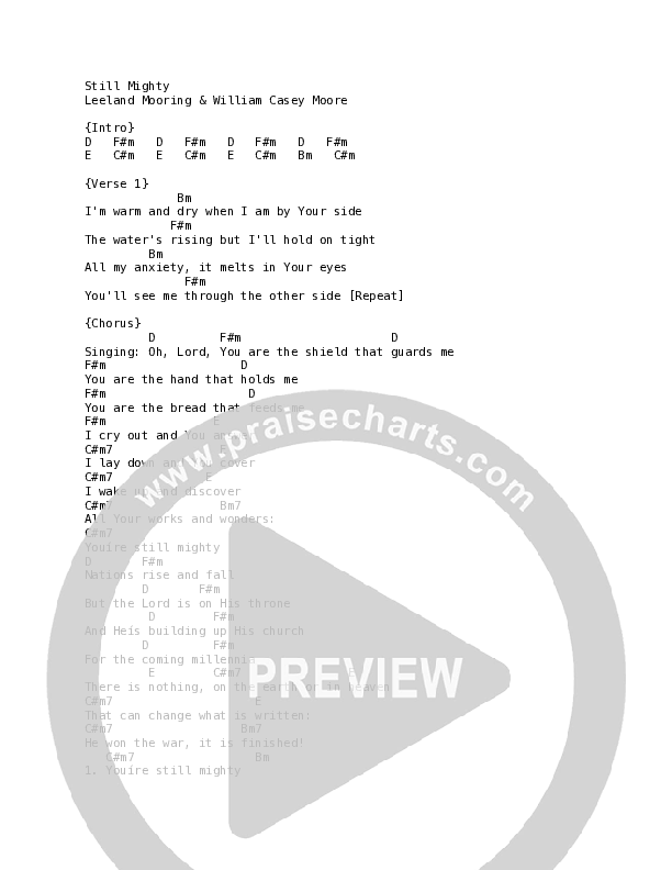 Still Mighty Chord Chart (Leeland)