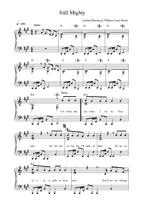 Still Mighty Lead Sheet (SAT) (Leeland)