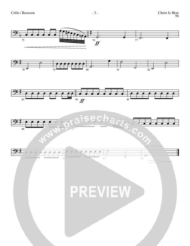Christ Is Here (Choral Anthem SATB) Cello (Lillenas Choral / Arr. Daniel Semsen)