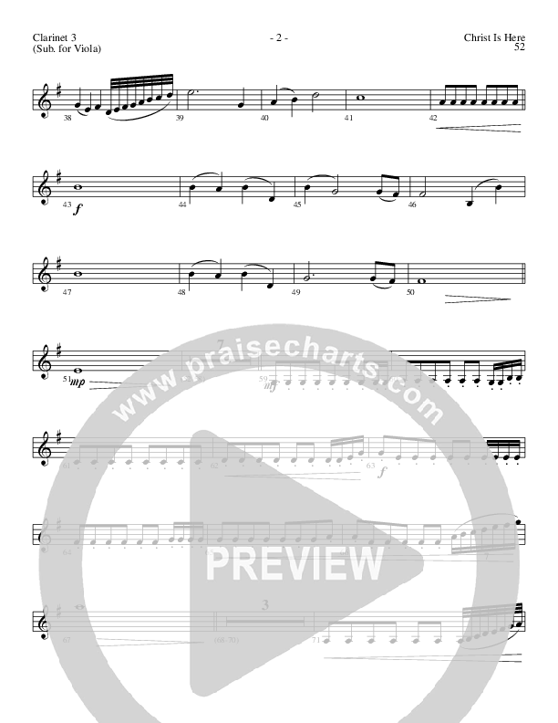 Christ Is Here (Choral Anthem SATB) Clarinet 3 (Lillenas Choral / Arr. Daniel Semsen)