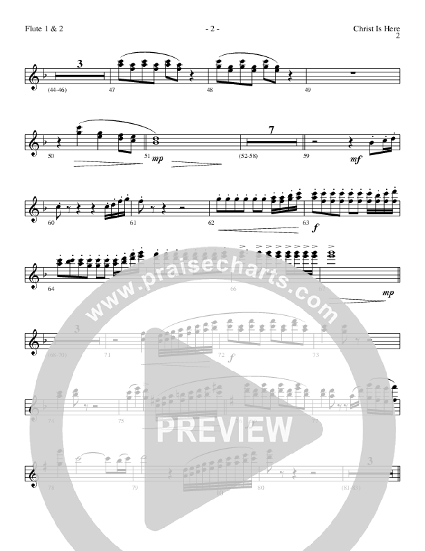 Christ Is Here (Choral Anthem SATB) Flute 1/2 (Lillenas Choral / Arr. Daniel Semsen)