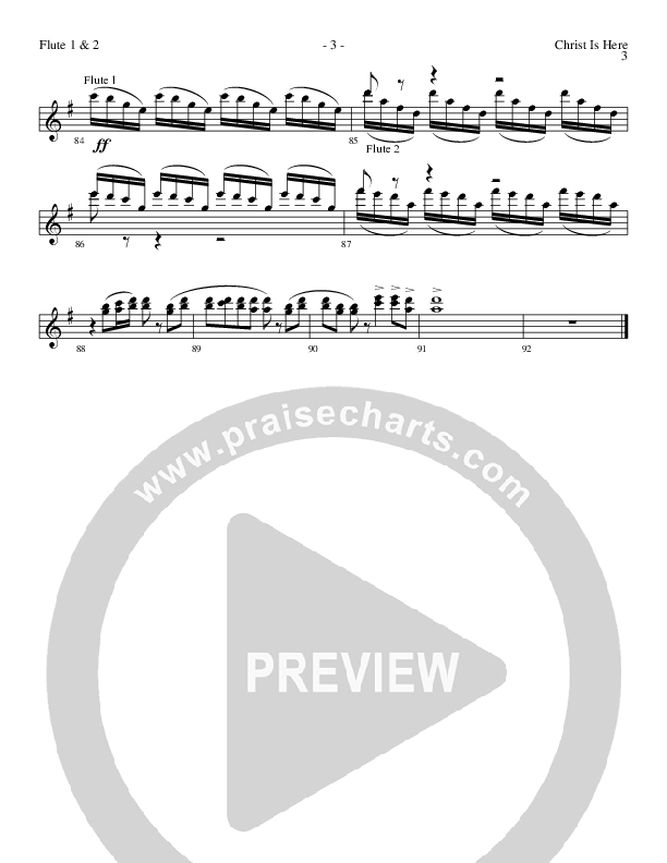 Christ Is Here (Choral Anthem SATB) Flute 1/2 (Lillenas Choral / Arr. Daniel Semsen)
