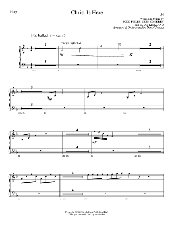 Christ Is Here (Choral Anthem SATB) Harp (Lillenas Choral / Arr. Daniel Semsen)