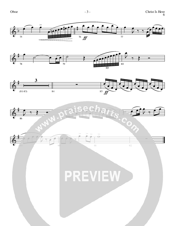 Christ Is Here (Choral Anthem SATB) Oboe (Lillenas Choral / Arr. Daniel Semsen)