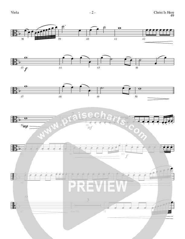 Christ Is Here (Choral Anthem SATB) Viola (Lillenas Choral / Arr. Daniel Semsen)