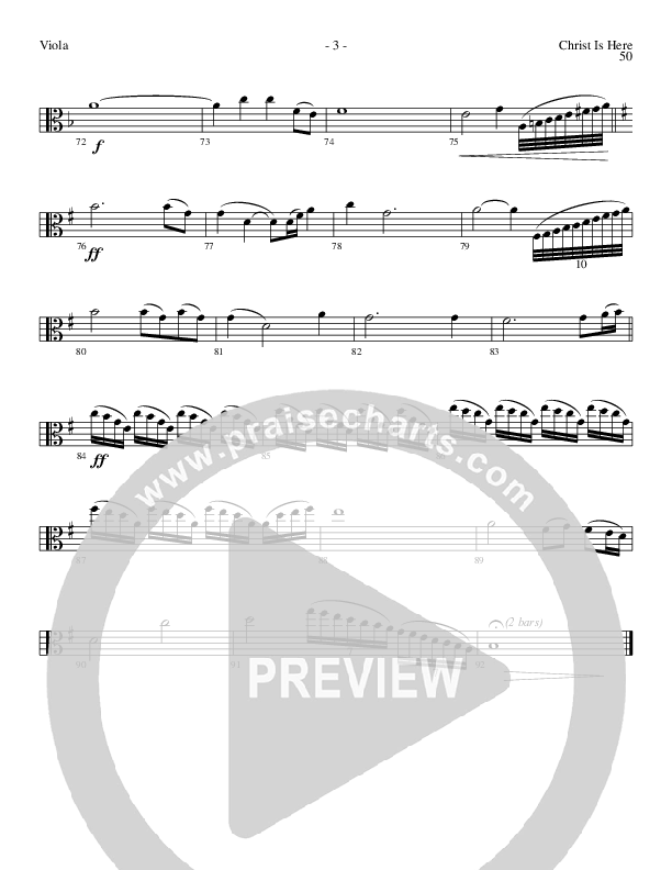 Christ Is Here (Choral Anthem SATB) Viola (Lillenas Choral / Arr. Daniel Semsen)