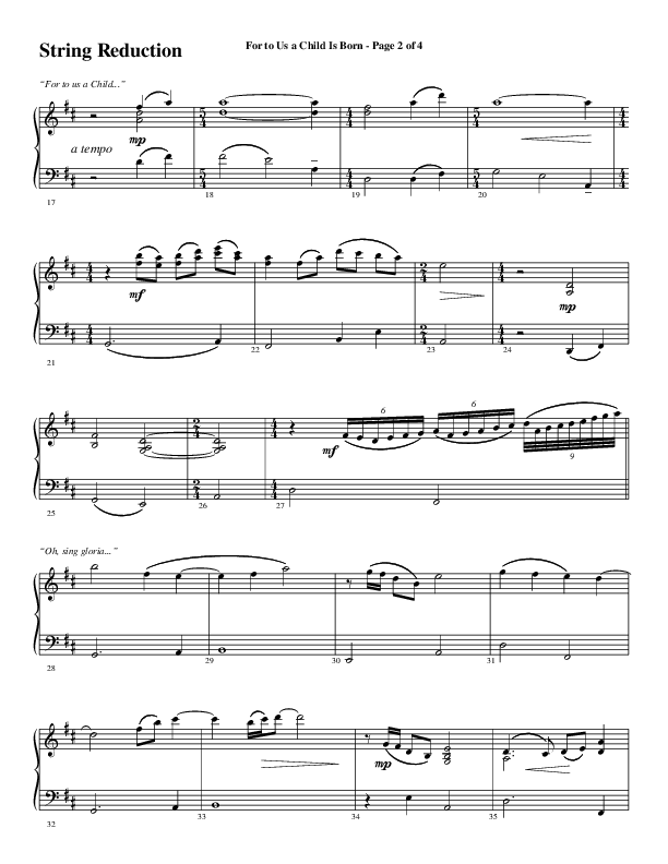 For To Us A Child Is Born (Choral Anthem SATB) String Reduction (Word Music Choral / Arr. Russell Mauldin)