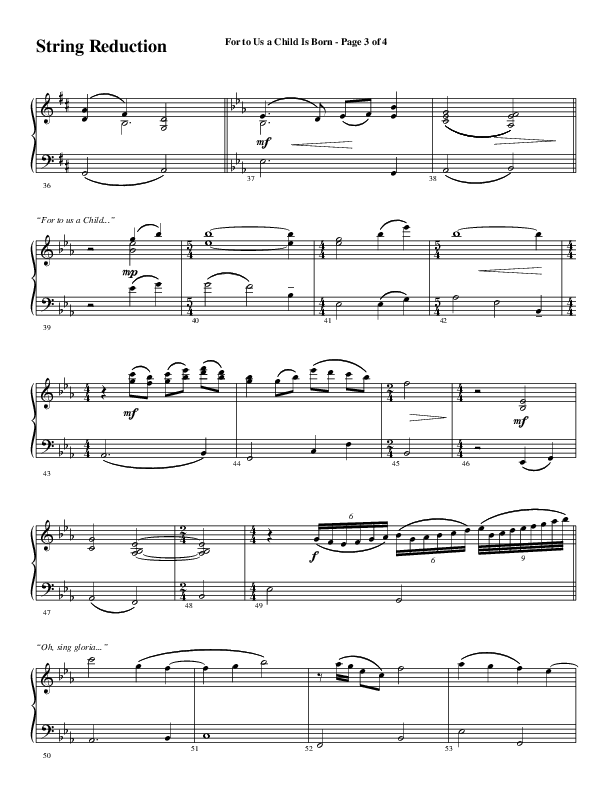 For To Us A Child Is Born (Choral Anthem SATB) String Reduction (Word Music Choral / Arr. Russell Mauldin)