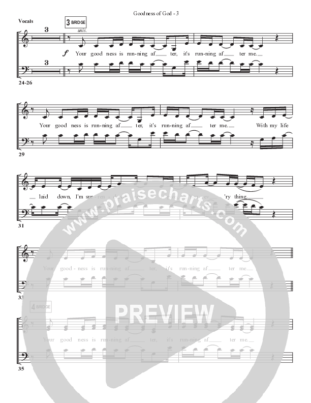 Goodness Of God Choir Sheet (Bell Shoals Music)