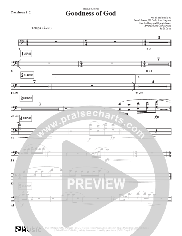 Goodness Of God Brass Pack (Bell Shoals Music)