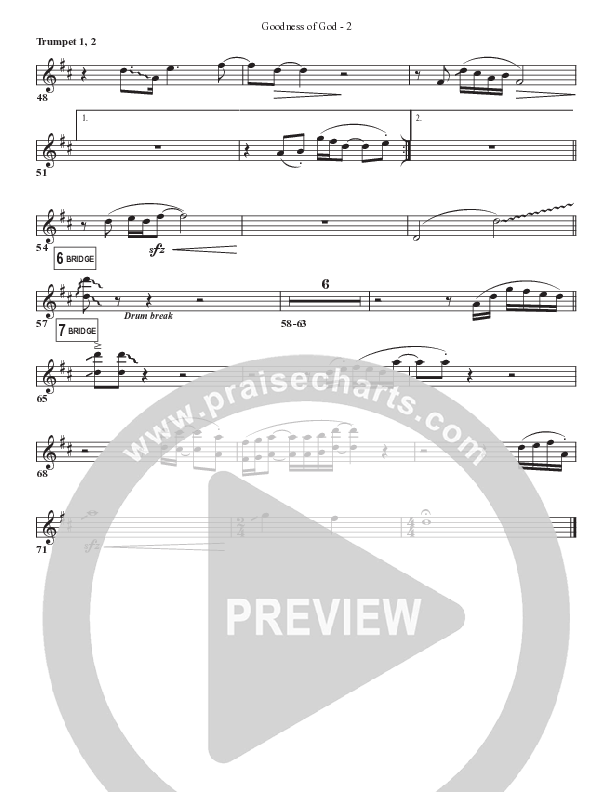 Goodness Of God Trumpet 1,2 (Bell Shoals Music)