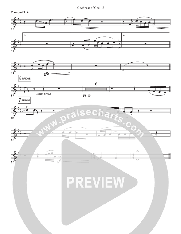 Goodness Of God Trumpet 3/4 (Bell Shoals Music)