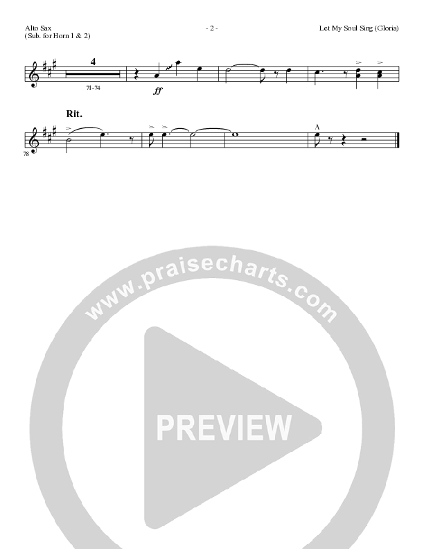 Let My Soul Sing (Gloria) (Choral Anthem SATB) Alto Sax (Lillenas Choral / Arr. Phil Nitz)