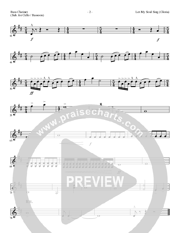 Let My Soul Sing (Gloria) (Choral Anthem SATB) Bass Clarinet (Lillenas Choral / Arr. Phil Nitz)