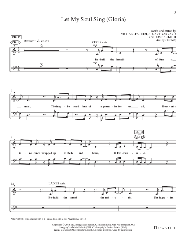 Let My Soul Sing (Gloria) (Choral Anthem SATB) Choir Vocals (SATB) (Lillenas Choral / Arr. Phil Nitz)