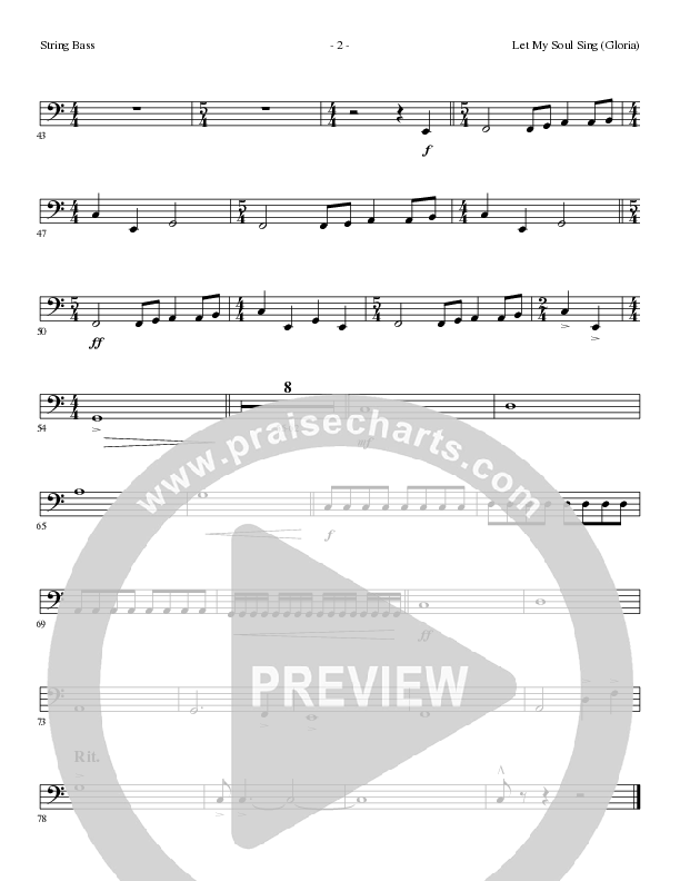 Let My Soul Sing (Gloria) (Choral Anthem SATB) Double Bass (Lillenas Choral / Arr. Phil Nitz)