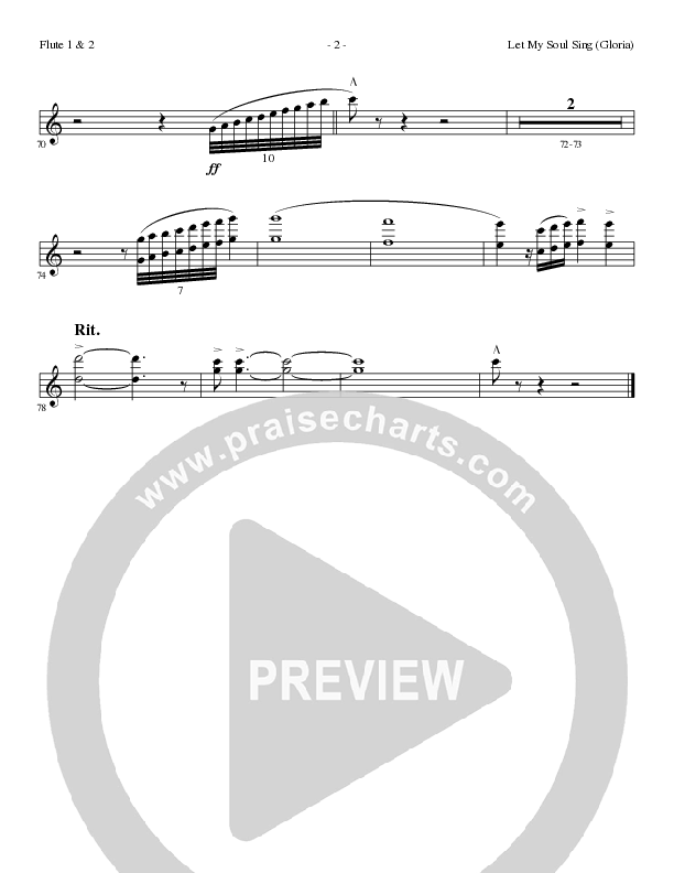 Let My Soul Sing (Gloria) (Choral Anthem SATB) Flute 1/2 (Lillenas Choral / Arr. Phil Nitz)