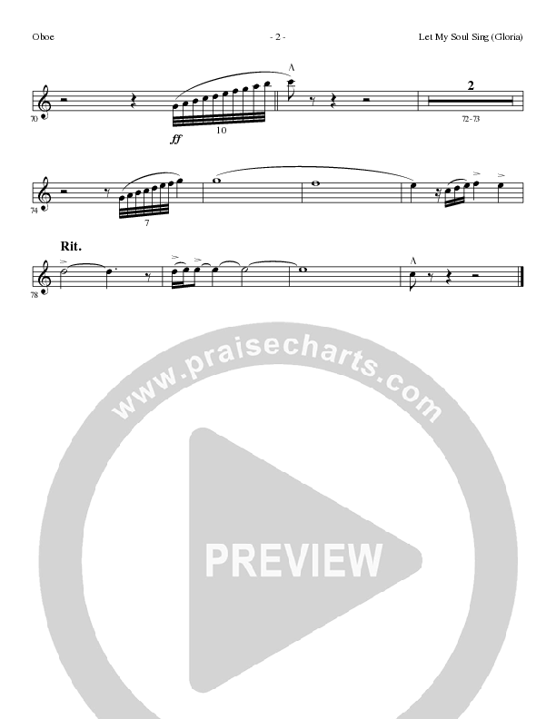 Let My Soul Sing (Gloria) (Choral Anthem SATB) Oboe (Lillenas Choral / Arr. Phil Nitz)