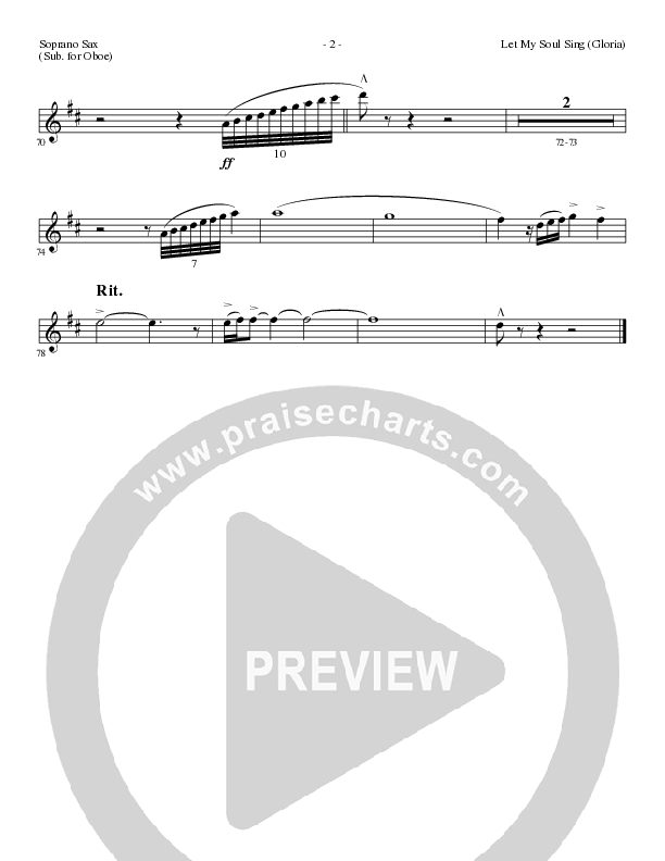 Let My Soul Sing (Gloria) (Choral Anthem SATB) Soprano Sax (Lillenas Choral / Arr. Phil Nitz)