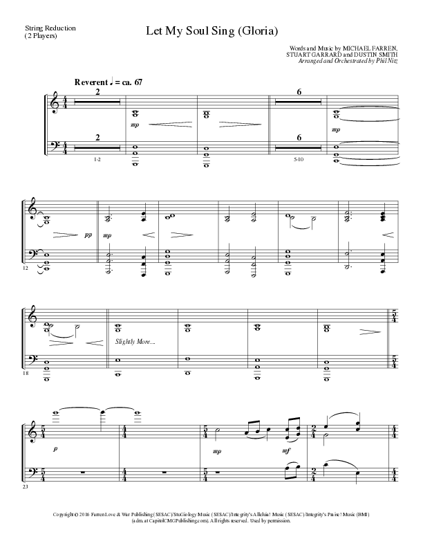 Let My Soul Sing (Gloria) (Choral Anthem SATB) String Reduction (Lillenas Choral / Arr. Phil Nitz)