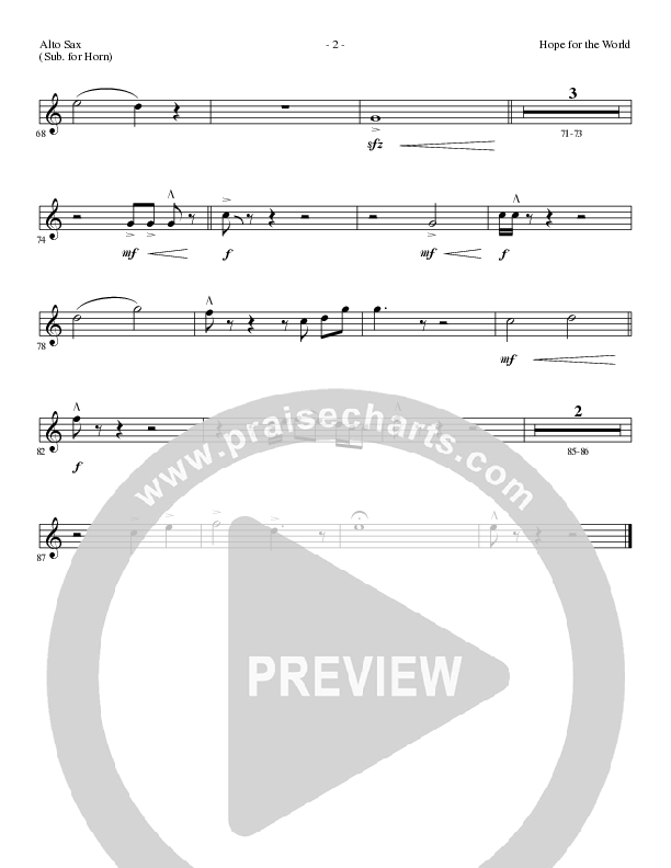 Hope For The World (Choral Anthem SATB) Alto Sax (Lillenas Choral / Arr. Phil Nitz)
