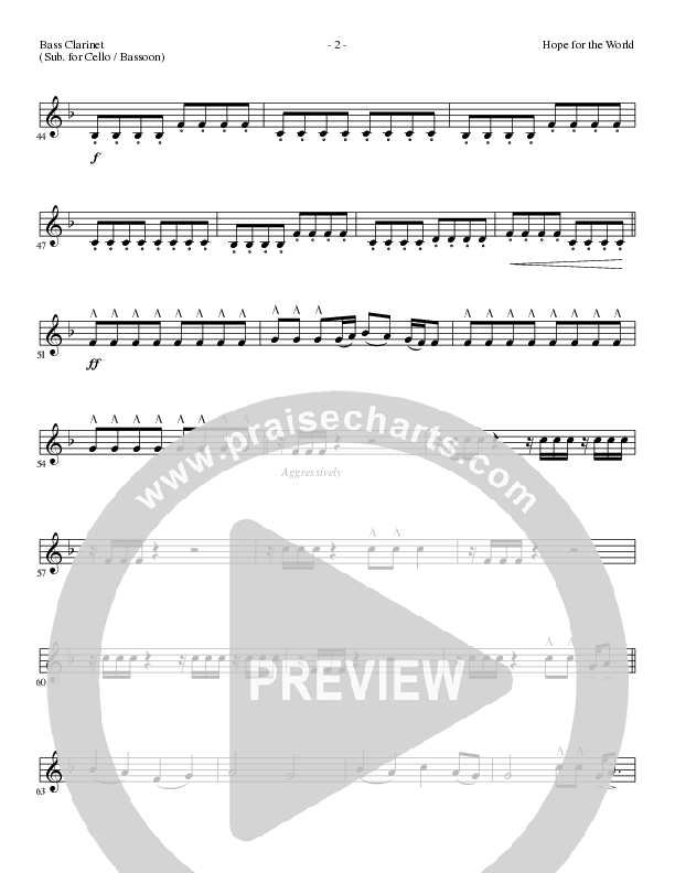 Hope For The World (Choral Anthem SATB) Bass Clarinet (Lillenas Choral / Arr. Phil Nitz)