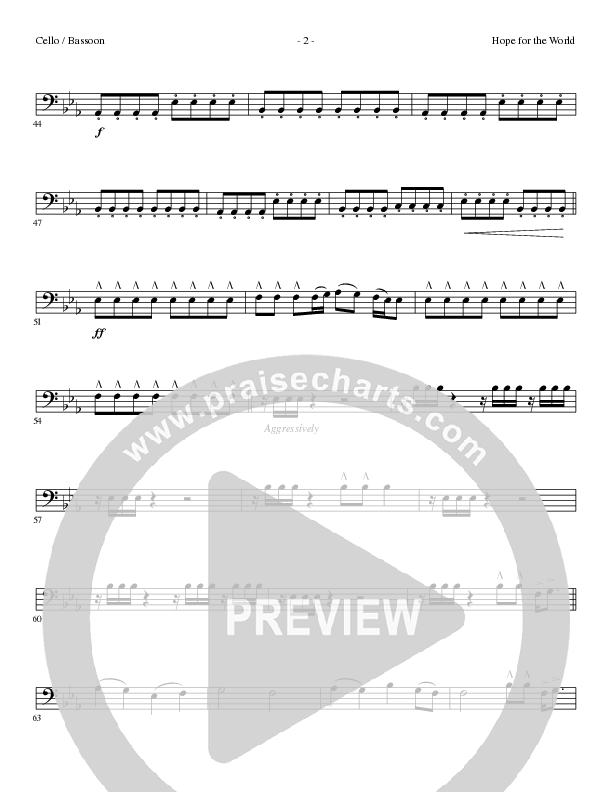 Hope For The World (Choral Anthem SATB) Cello (Lillenas Choral / Arr. Phil Nitz)