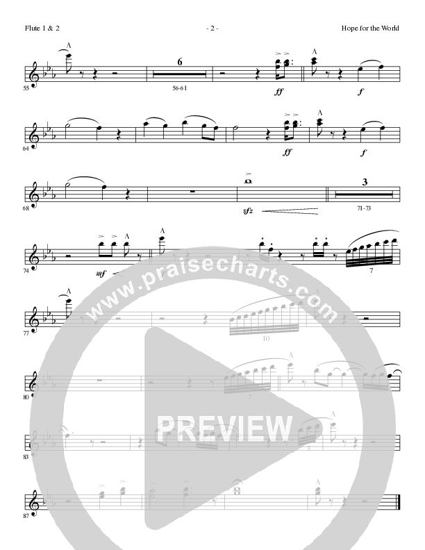 Hope For The World (Choral Anthem SATB) Flute 1/2 (Lillenas Choral / Arr. Phil Nitz)