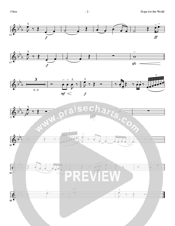 Hope For The World (Choral Anthem SATB) Oboe (Lillenas Choral / Arr. Phil Nitz)