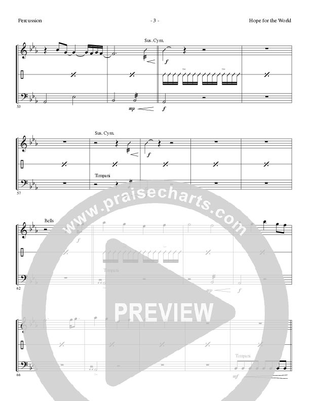 Hope For The World (Choral Anthem SATB) Percussion (Lillenas Choral / Arr. Phil Nitz)