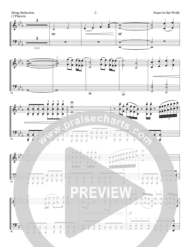 Hope For The World (Choral Anthem SATB) String Reduction (Lillenas Choral / Arr. Phil Nitz)