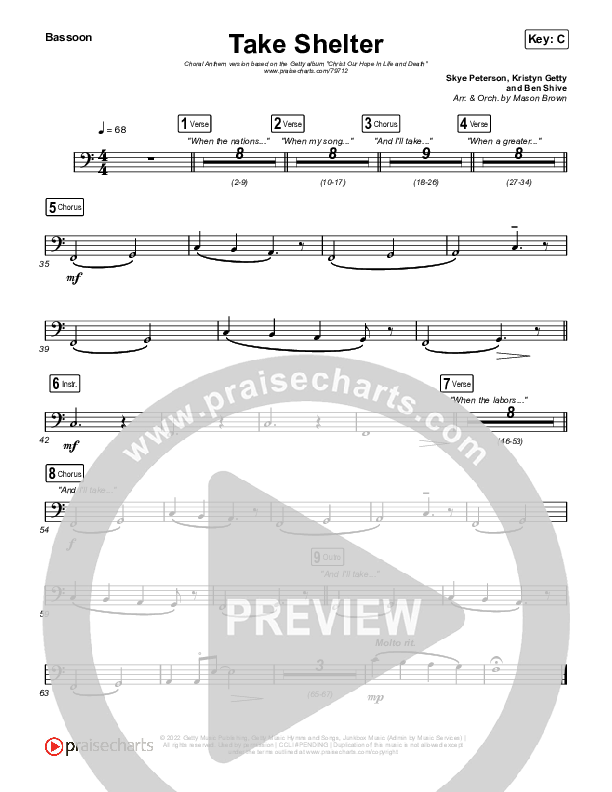 Take Shelter (Choral Anthem SATB) Bassoon (Keith & Kristyn Getty / Skye Peterson / Arr. Mason Brown)