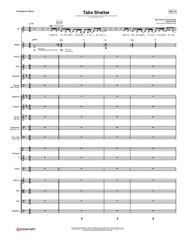 Take Shelter (Choral Anthem SATB) Orchestration (Keith & Kristyn Getty / Skye Peterson / Arr. Mason Brown)