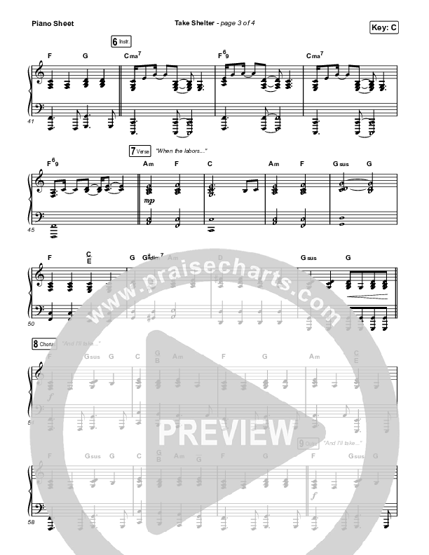 Take Shelter (Choral Anthem SATB) Piano Sheet (Keith & Kristyn Getty / Skye Peterson / Arr. Mason Brown)