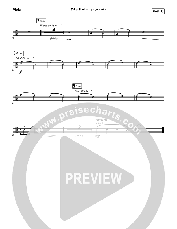 Take Shelter (Choral Anthem SATB) Viola (Keith & Kristyn Getty / Skye Peterson / Arr. Mason Brown)