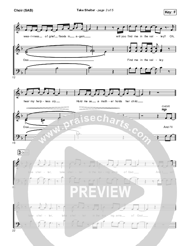 Take Shelter (Worship Choir SAB) Choir Sheet (SAB) (Keith & Kristyn Getty / Skye Peterson / Arr. Mason Brown)
