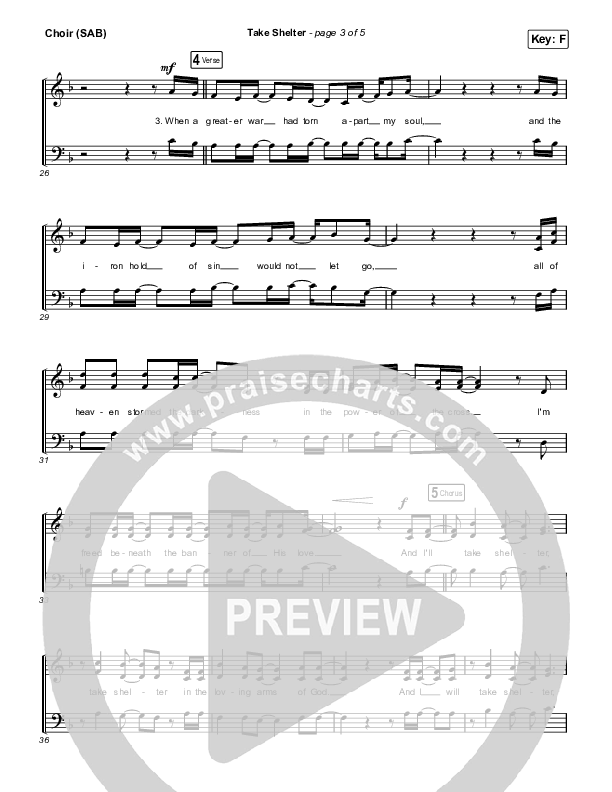 Take Shelter (Worship Choir SAB) Choir Sheet (SAB) (Keith & Kristyn Getty / Skye Peterson / Arr. Mason Brown)