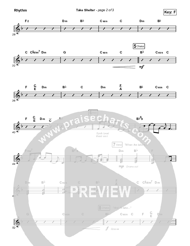 Take Shelter (Worship Choir SAB) Rhythm Chart (Keith & Kristyn Getty / Skye Peterson / Arr. Mason Brown)