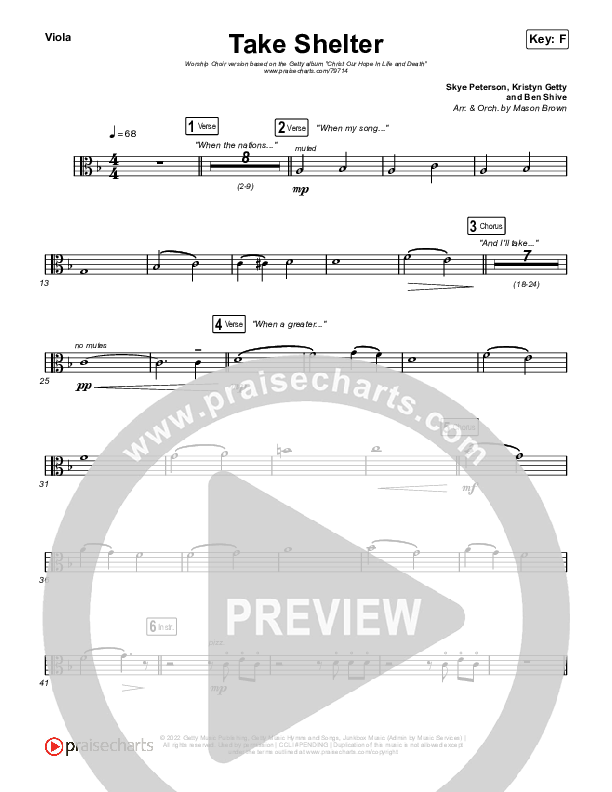 Take Shelter (Worship Choir SAB) String Pack (Keith & Kristyn Getty / Skye Peterson / Arr. Mason Brown)