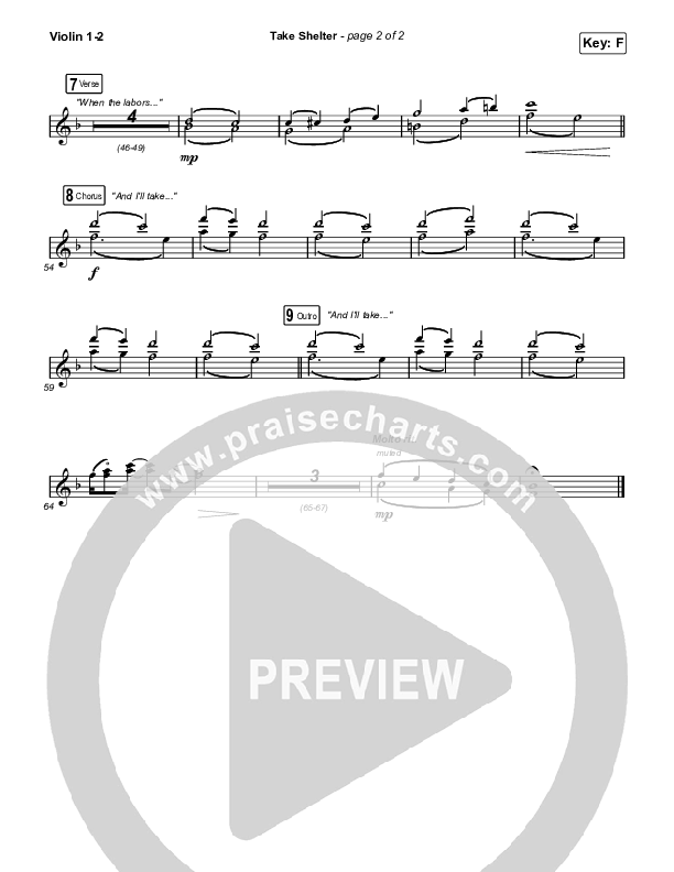 Take Shelter (Worship Choir SAB) Violin 1/2 (Keith & Kristyn Getty / Skye Peterson / Arr. Mason Brown)
