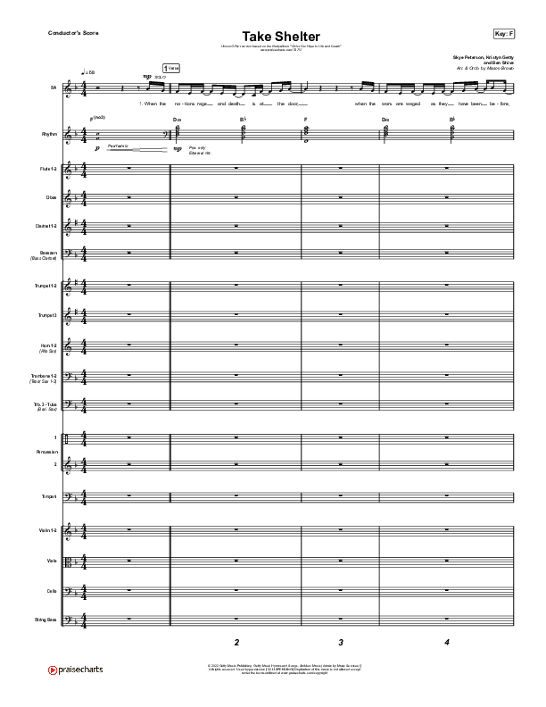 Take Shelter (Unison/2-Part Choir) Conductor's Score (Keith & Kristyn Getty / Skye Peterson / Arr. Mason Brown)