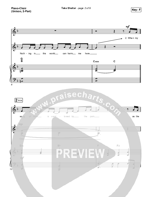 Take Shelter (Unison/2-Part Choir) Piano/Choir  (Uni/2-Part) (Keith & Kristyn Getty / Skye Peterson / Arr. Mason Brown)