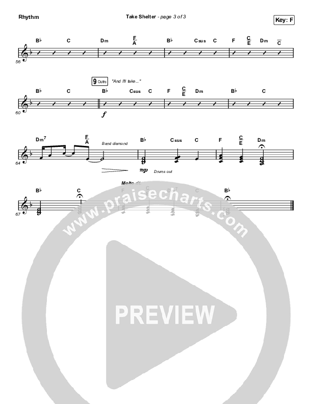 Take Shelter (Unison/2-Part Choir) Rhythm Chart (Keith & Kristyn Getty / Skye Peterson / Arr. Mason Brown)